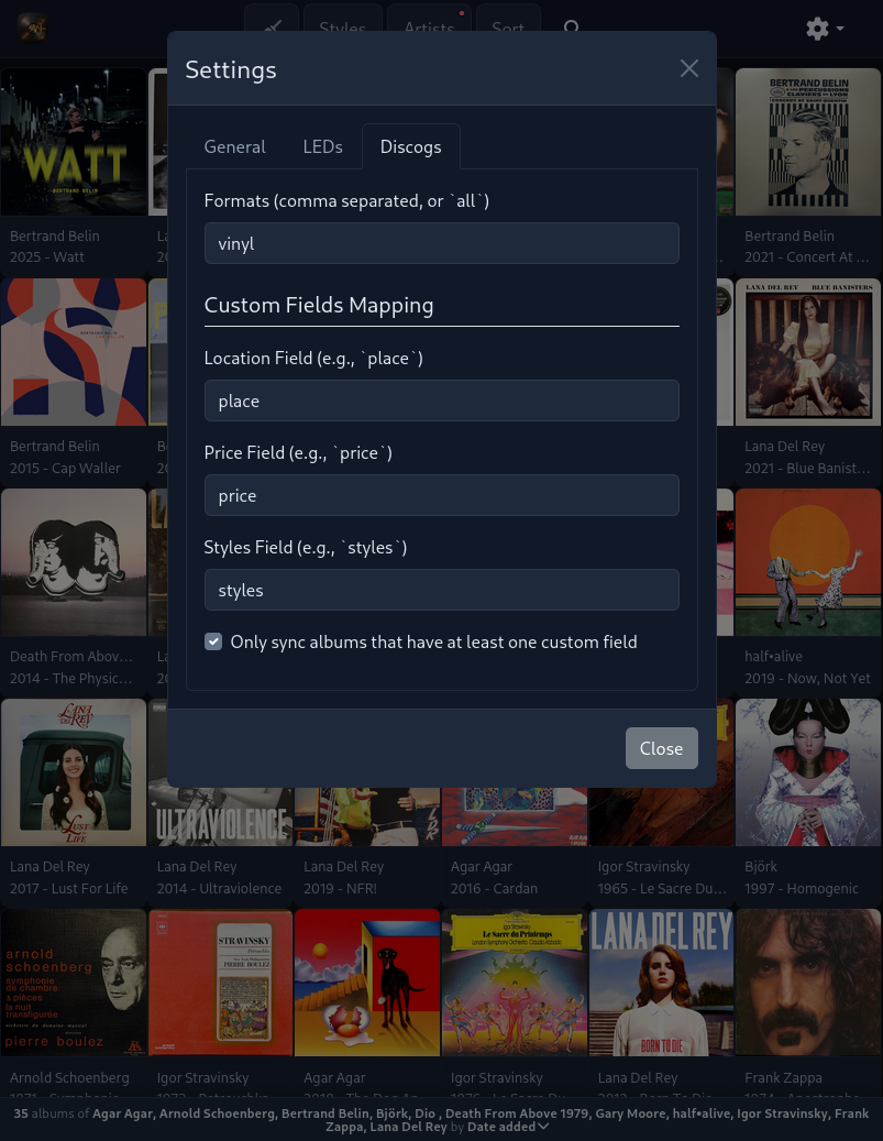 Settings Modal and Custom Fields Mapping